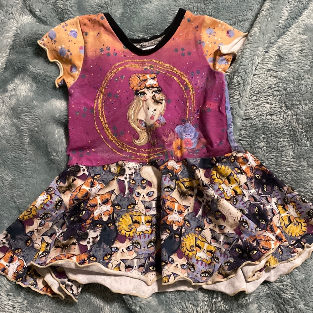 Size 2 cat upcycle dress but UTK